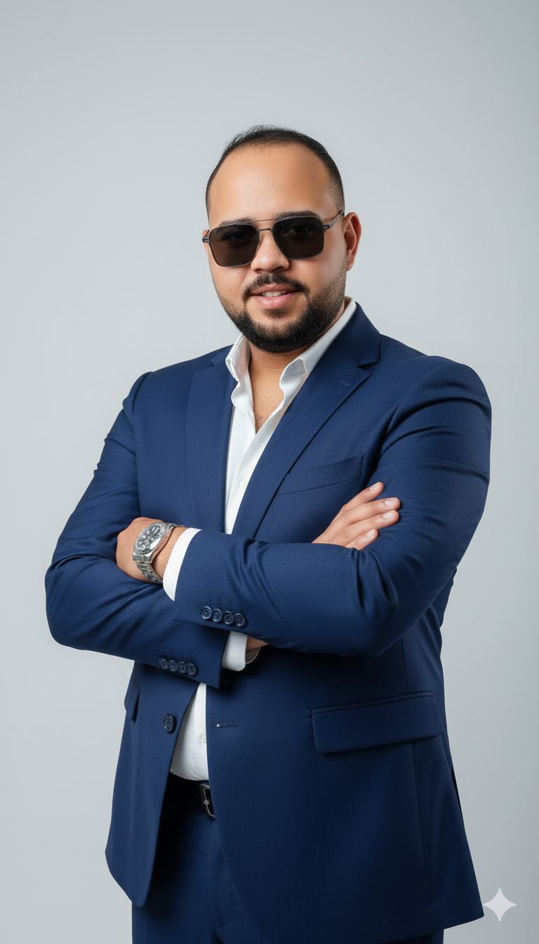 Ahmed Abouseif in a navy suit